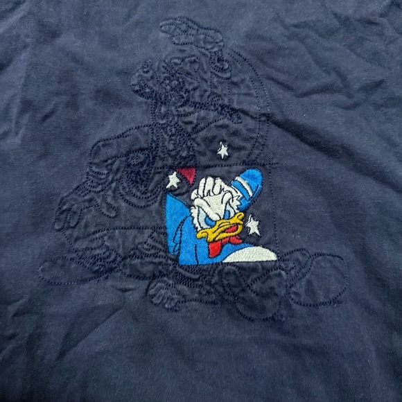 Rare Vtg Disney Store Embroidered Donald Duck & Goofy T Shirt Men’s Small Blue T - Picture 2 of 12